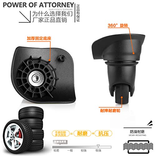 Trunk Wheels,Luggage Wheels Replacement, 360 Degree Swivel Luggage Mute Wheel Suitcase Replacement Repair Wheels Parts Spinner (W185#)3