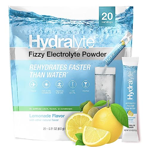 Hydralyte Electrolyte Powder Packets | Lemonade Hydration Packets | Easy Dissolve Electrolyte Powder For Rehydration Solutions | All Natural Low Sugar Hydration Powder Packets (8 Oz Serving, 20 Count) #TOP19