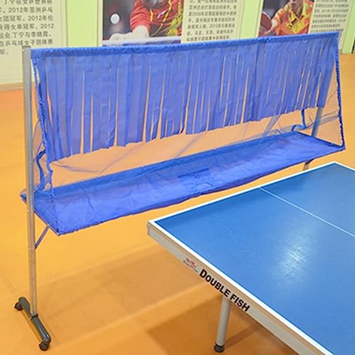RENLXFI Movable Table Tennis Ball Catch Net, Ping Pong Practice Net Outdoor with Wheels for Multi-Ball Drills or Robot Serve Launcher Practice