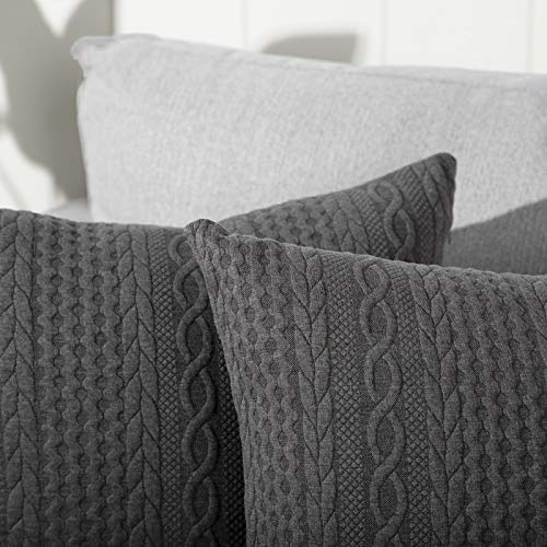 Yaertun Pack Of 2 Super Soft Decorative Throw Pillow Covers Square Cushion Cases Pillowcases For Couch Sofa Bedroom Car Modern Embossed Patterned,22 X 22 Inch,Grey #TOP3