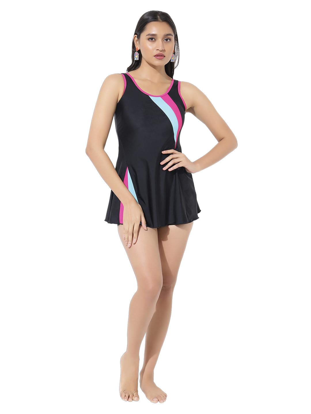 Ladies Sleeveless A-Line Top + Hot Shot Pattern-1 Swimwear-image-18