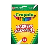 Crayola 12 Fine Line Original Markers, Adult Colouring, Bullet Journaling, School and Craft Supplies, Drawing Gift for Boys and Girls, Kids, Teens Ages 5, 6,7, 8 and Up, Back to school, School supplies, Arts and Crafts, Gifting