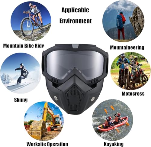 Image of Paintball Mask Anti Fog,Tactical Full Face Mask Ski Mask Goggles Detachable Adjustable,Motorcycle Riding Face Protection