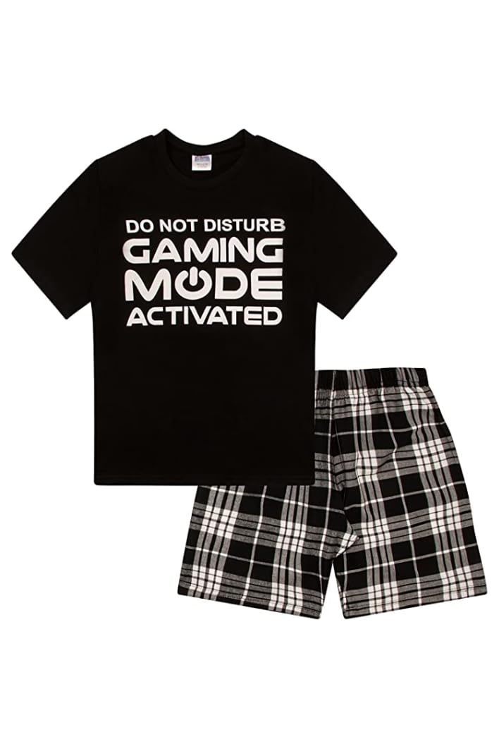 Do Not Disturb Gaming Mode Activated Woven Short Cotton Pyjama Set