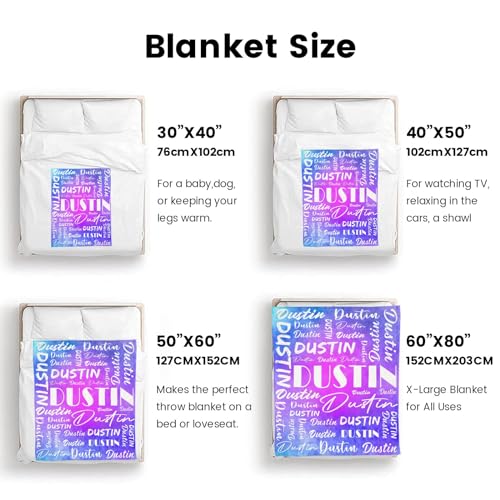 Name Blanket Personalized Name Blanket Customized Blanket with Name Text for Adult Kid Birthday Christmas Mothers Fathers Valentines Day Gift