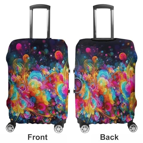 Suitcase Covers for Luggage Washable Luggage Cover Bright Beautiful Colorful Art Luggages Wheel Covers Elastic Travel Carry On Suitcase Cover Travel Luggages Protector Sleeve Fit 29-32 Inch M3