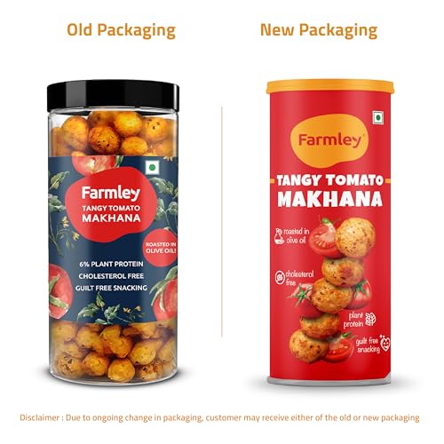 Image of Farmley Roasted & Flavored Makhana Pack of 12 (77g Each) | Minty Pudina, Peri Peri, Tangy Tomato & Cream & Onion | Healthy Namkeen Snack | Gluten Free | Rich in Protein & Fiber | Roasted in Olive Oil