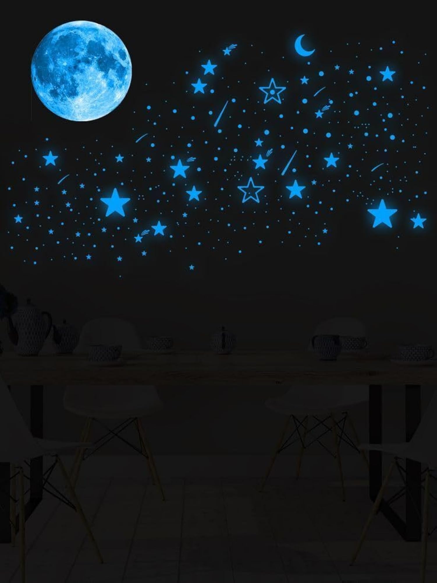 Glow in The Dark Stars & Moon Wall Stickers -645
