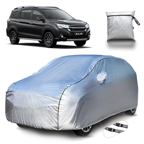 Image of Continental [SilverGuard] Dual Belts Extra Protection Maruti XL6 Body Cover (2022-2025) Build with Triple Stitched, Waterproof & Dustproof Car Cover for XL6 (Metallic Silver).