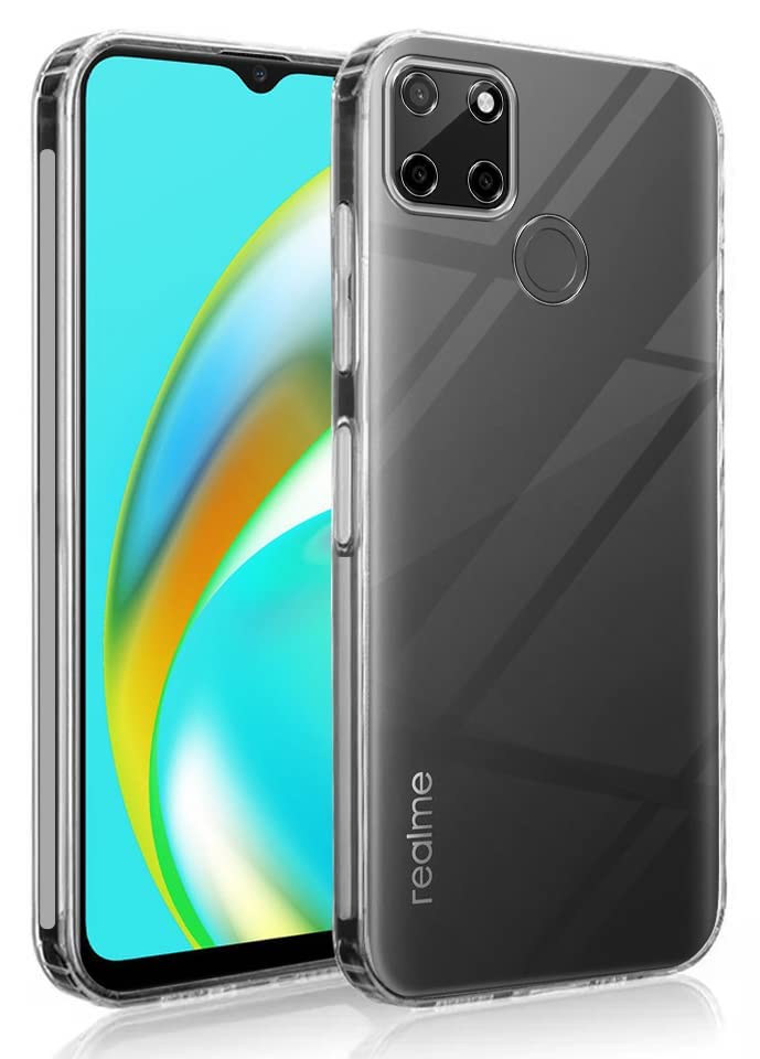 Image of Jkobi Silicone Back Cover Case for Realme Narzo 20 (Clear Shockproof Case with Camera Protection | Soft and Flexible | Transparent)