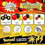 ALL-IN-1 Cartoon Balloon Arch Kit with BONUS Thunder & Starburst Balloons for Poke Birthday Decorations - Red Black Yellow Balloons for Poke Cartoon Birthday Decorations & Video Game Party Supplies - Image 2