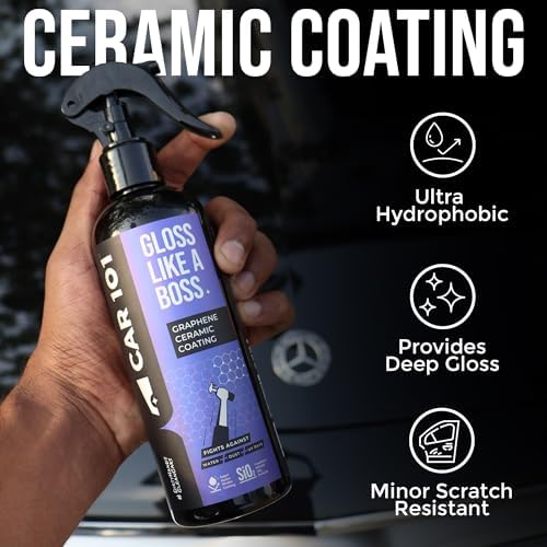 Image of CAR101 Graphene Coating Spray - 300ml (Pack of 2) | Ceramic + Hydrophobic Finish | Advanced UV Protection | Extreme Gloss | Easy DIY Application | For Cars & Bikes