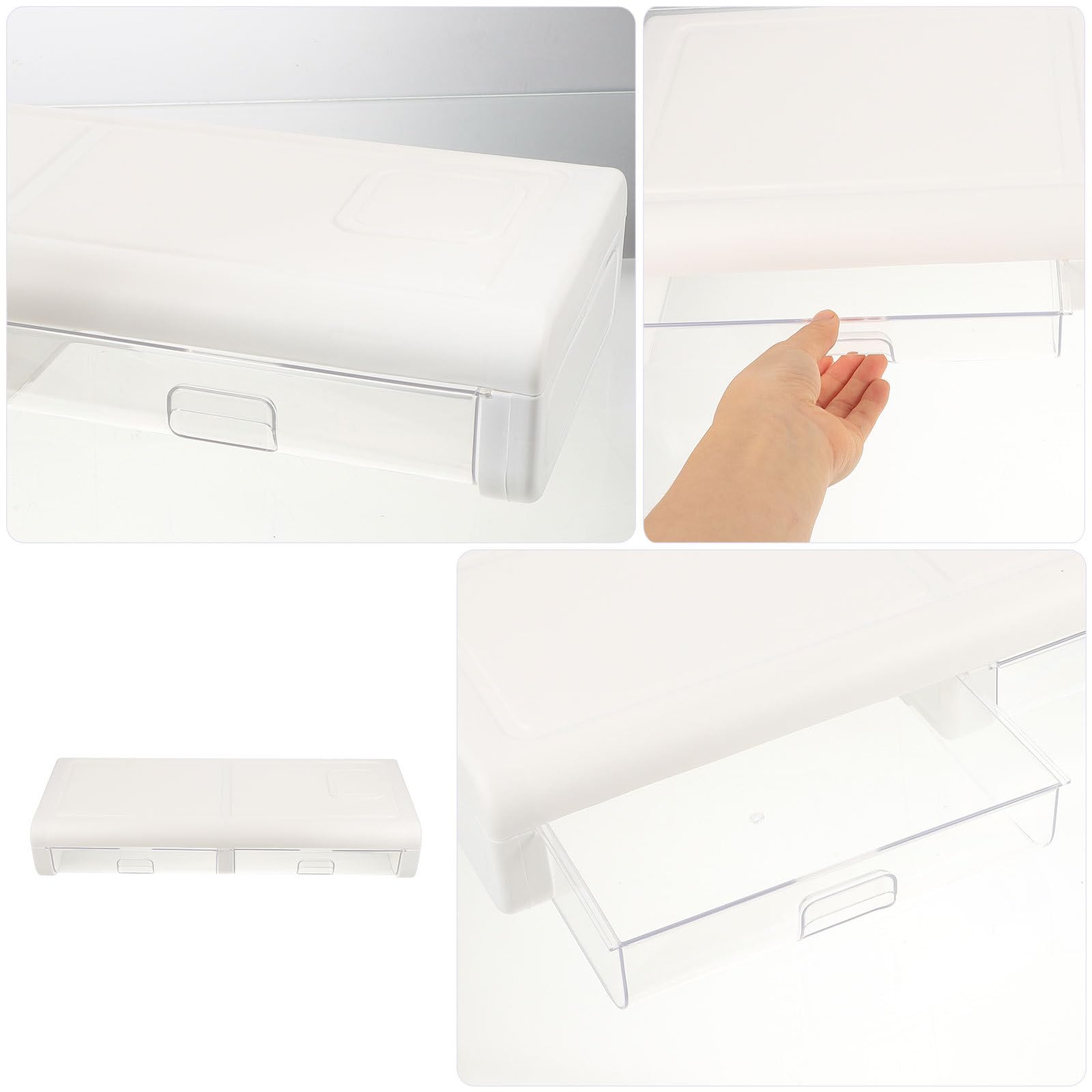 Homoyoyo Supporto per Monitor in Plastico Bianco con Cassettino Portaoggetti, Alza Monitor per Uffici e Back To School Party, Organizer Scrivania Multifunzione