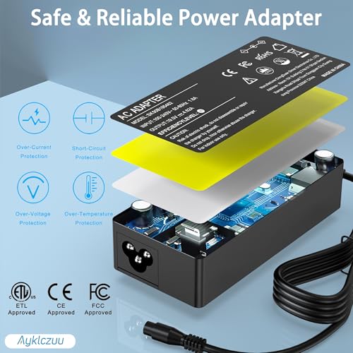 AYKLCZUU 90W Universal Laptop Charger Replacement for HP Dell Acer Asus Lenovo IBM Toshiba Samsung Sony Google MacBook Pro Fujitsu Gateway Notebook Ultrabook Chromebook Power Supply Cord with 16 Tips