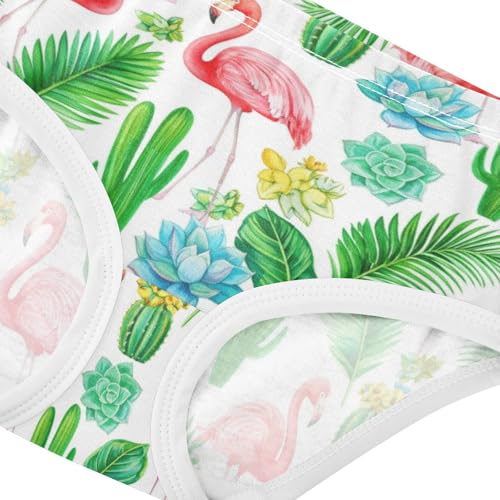 Joisal Flower Girls Underwear Toddlers 2t Cotton Cute Panties Girl Pink Flamingos Tropical Underpants Briefs4