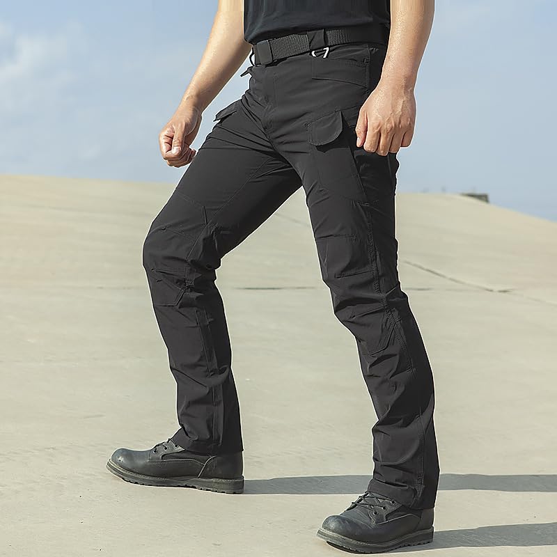 Stafeny Herren Cargo Regular Hosen Army Combat Work Hosen Military Tactical Casual Multi Pockets Walking Kletterhosen Schwarz L