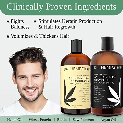 Hair Growth Shampoo And Conditioner Set For Thinning Hair And Hair Loss For Men And Women 18 Oz - Hemp Oil, Biotin, Natural And Organic Ingredients - Hair Thickening And Volumizing #TOP4
