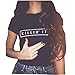 YITAN Women Tees Teen Girl Tops Graphic Cute Funny T Shirt Black Large