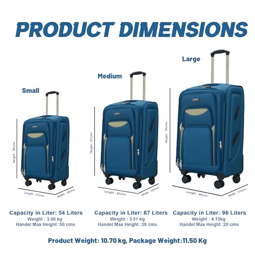 Image of AMERICAN TRAVELLER Embossed Trolley Bag | Travel Suitcase Luggage | Cabin, Medium, Large, 18% Expandable, 360 Dual Disc Spinner Wheels, Lock & Telescopic Handle