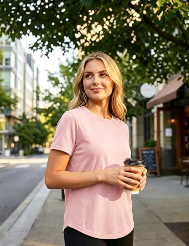 Womens T Shirts Short Sleeve Casual Workout Lightweight Everyday Top - image 4