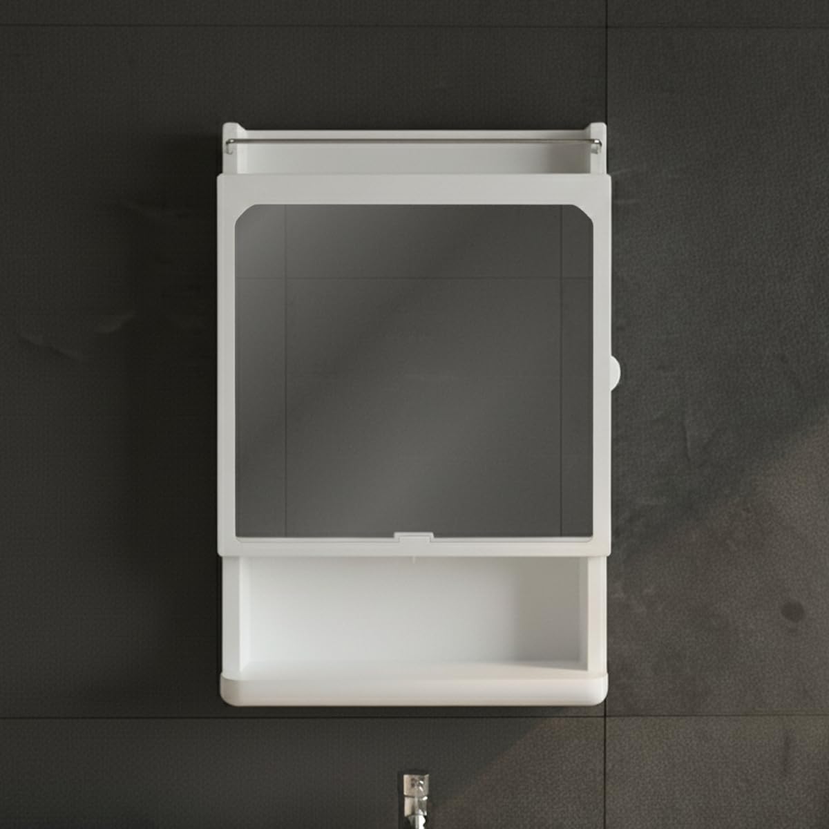 ZOLMIX® Premium Bathroom Cabinet with Mirror and Large Storage Space| Strong Plastic Wall Shelf, Accessories Organizer| Multipurpose Bathroom Shelves Organiser, Decorative Prime Look - White-image-10