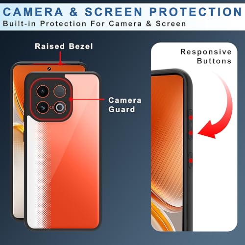 Image of CEDO Backcover for iQOO Neo 10 (5G) | Camera Protection Bump Shockproof Edge | Ultra Hybrid Transparent Acrylic Clear TPU+PC Hard Backcase Cover (Black)