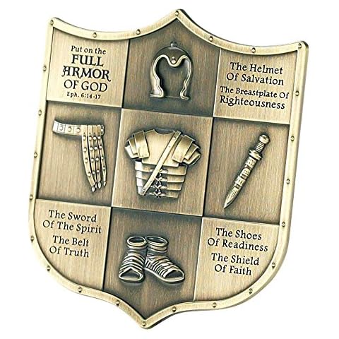 Dicksons Full Armor of God Ephesians 6 Shield Shape 3.5 inch Table Top Sign Plaque Cover