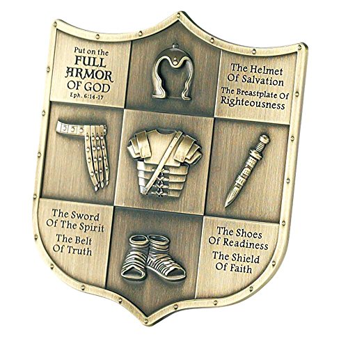 Dicksons Full Armor of God Ephesians 6 Shield Shape 3.5 inch Table Top Sign Plaque