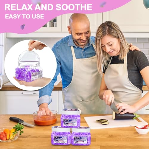 Image of 12 Pcs Air Freshener Bulk Odor Gel Eliminator Beads 8 Oz, Lavender