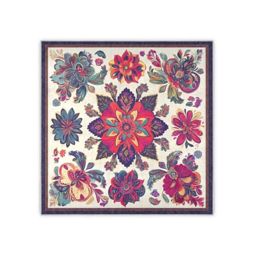 KLL Vintage Bohemian Flowers silk scarf scarf shawl Long and large for Lady for winter chales para mujer