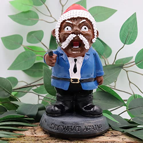 Military Garden Gnome, Say What Again! Funny War Soldier Statue, Army Black Man Dwarf Gangster