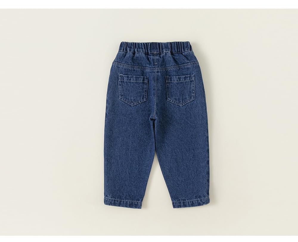 Baby Girls Jeans, Toddler High Waisted Wide Leg Pant Rabbit Embroidery Straight Denim Trousers Jean Pants with Pockets (Blue,140/7-8 Y,Unisex,Big Kid,US,Age,7 Years,8 Years)
