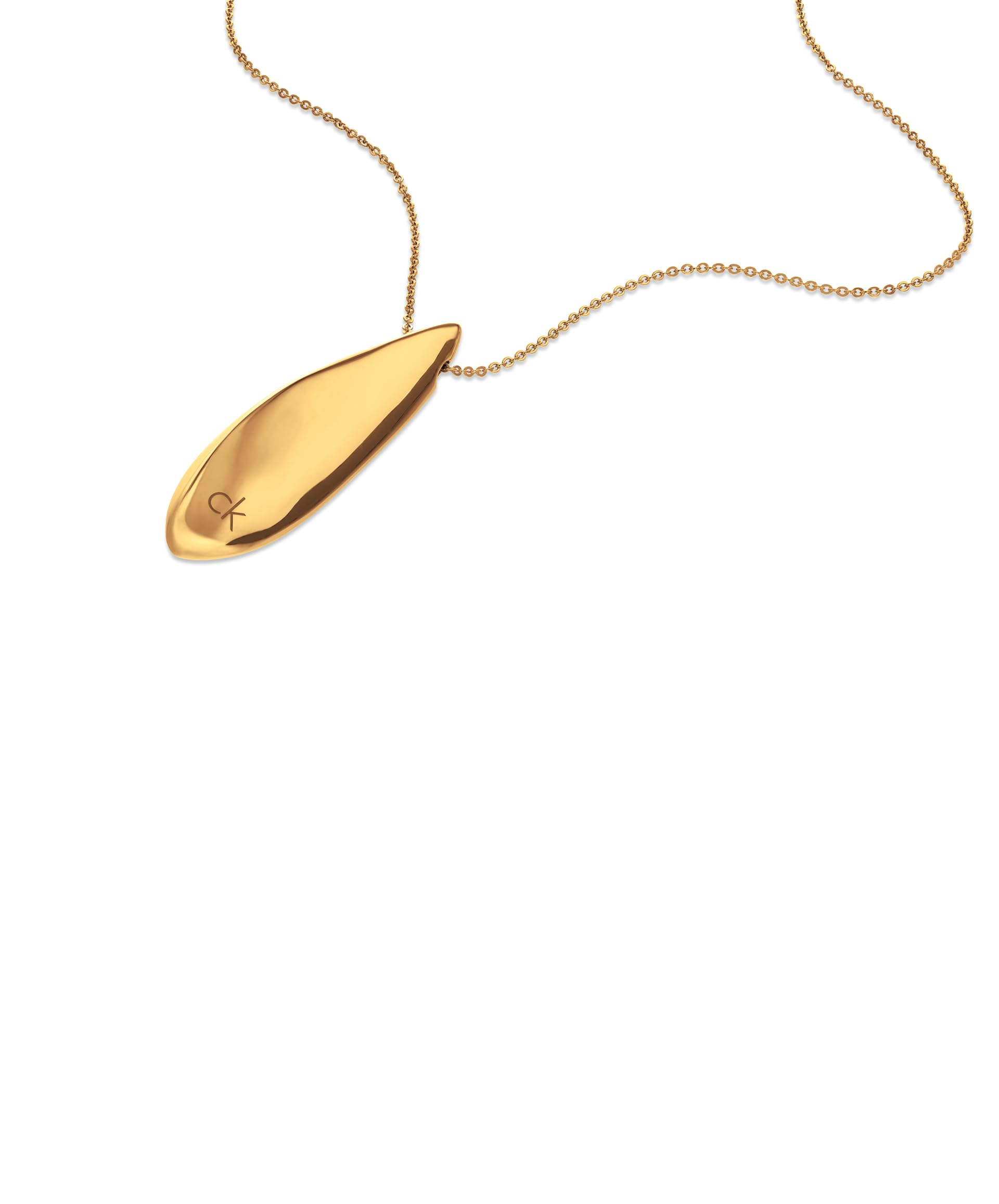 Calvin Klein Colección SCULPTED 35000814 - Collar con colgante de acero inoxidable chapado en oro amarillo para mujer