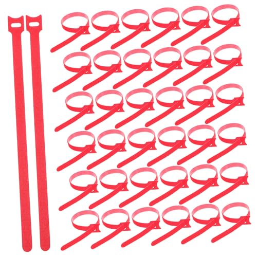 Gatuida 100pcs Reusable Hook and Loop Cable Ties Cord Organizer Straps Red 12mm X 300mm Heavy Duty Cable Management under Desk miniatura 1