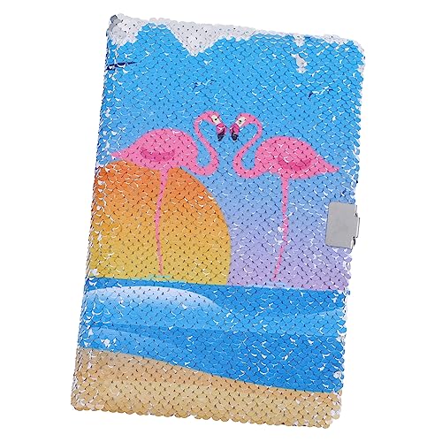 HOMSFOU Cuaderno de Lentejuelas Reversible Libreta Decorativa Portable con para Escritura y Notas Oficina y Escuela