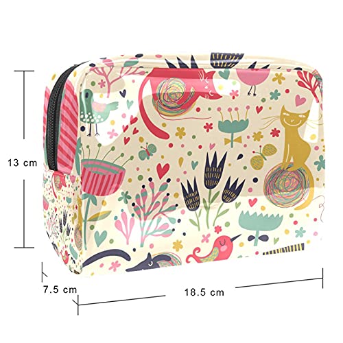 Trousse de maquillage grand volume compact motif fleurs multicolore - 5
