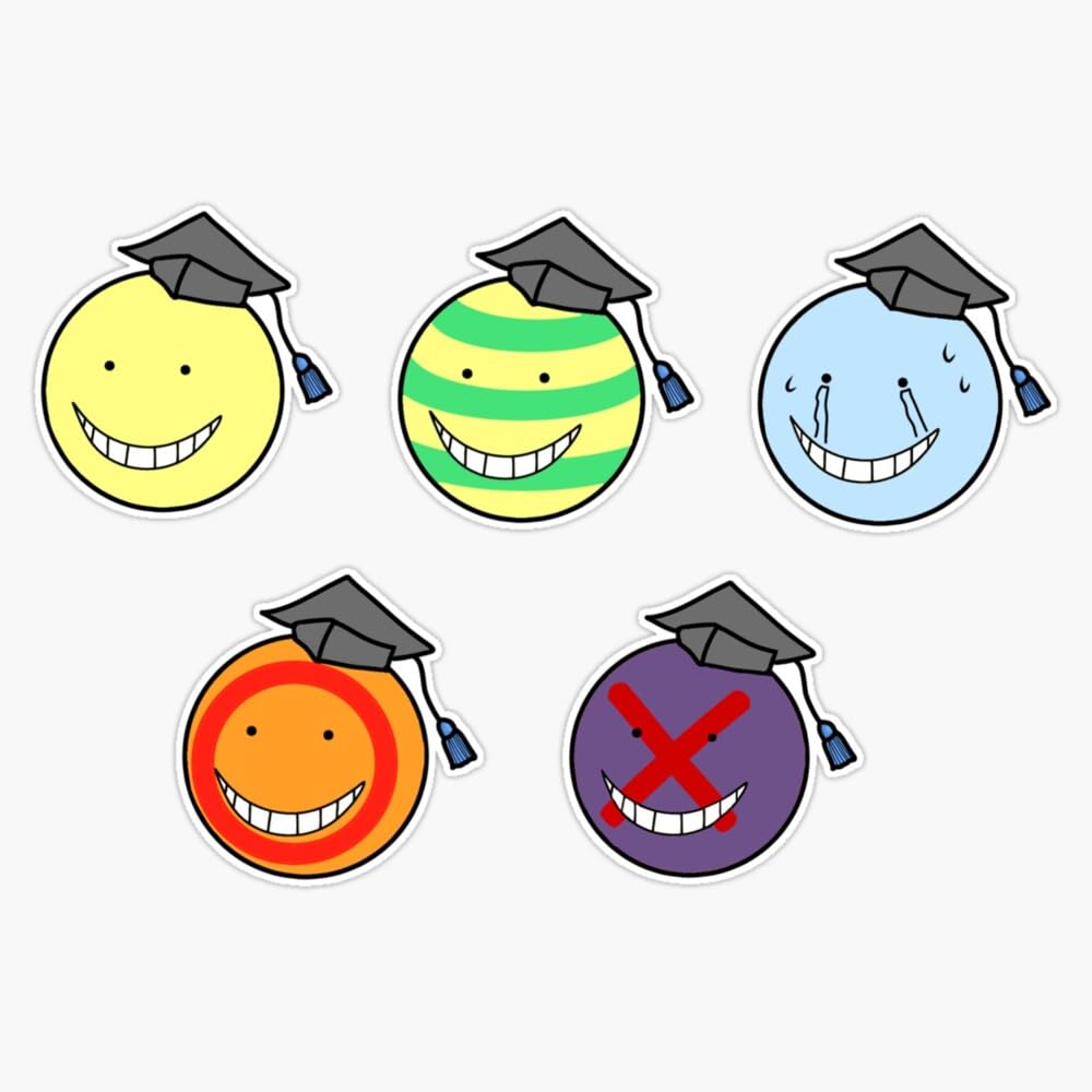 Assassination Classroom Koro-Sensei Forms Print Sticker Vinyl Waterproof Sticker Decal Car Laptop Wall Window Bumper Sticker 5"