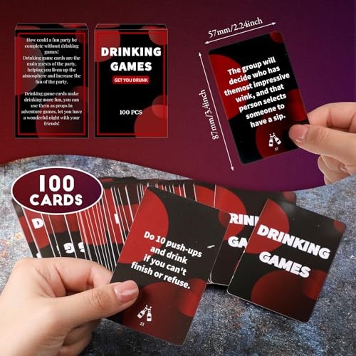 Poen Drinking Games Card Questions Challenges Fun Party for Adults Bachelorette Drinking Games Girls Night Christmas White Elephant Gift(Get You Drunk)