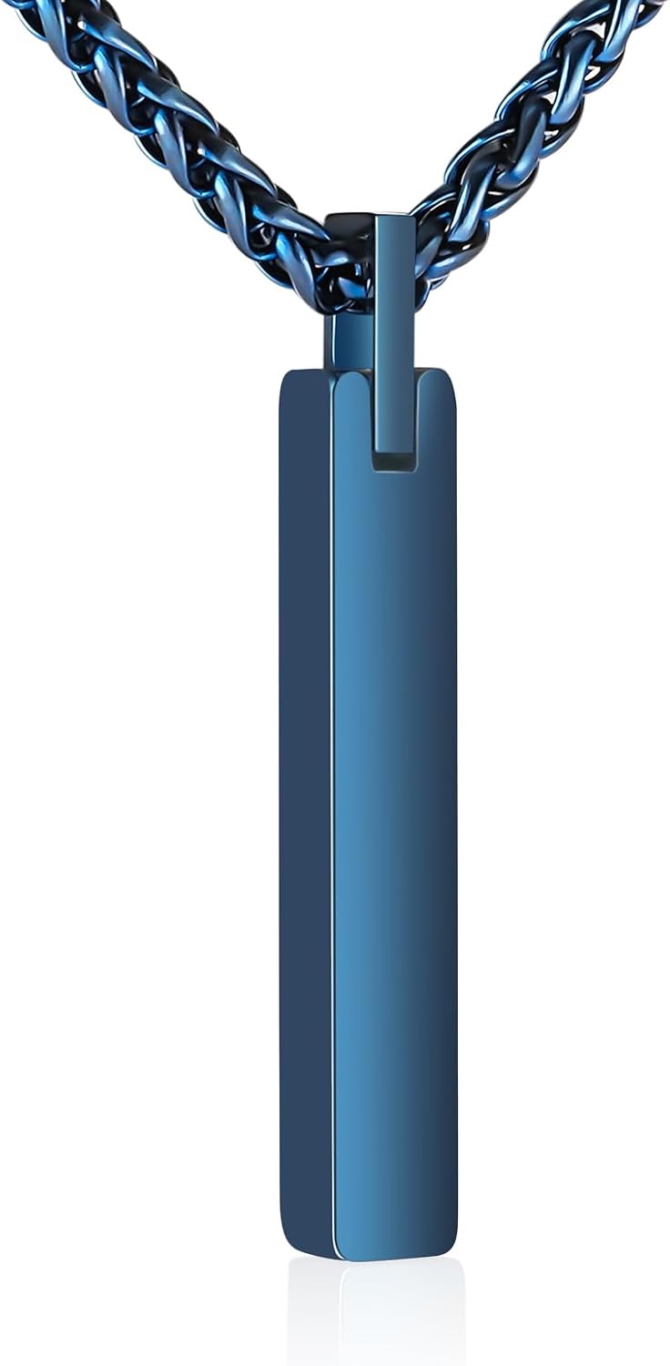 Dletay Urn Necklace for Ashes Stainless Steel Cremation Jewelry for Ashes Memorial Ash Necklace for Men Women Ash Holder Black