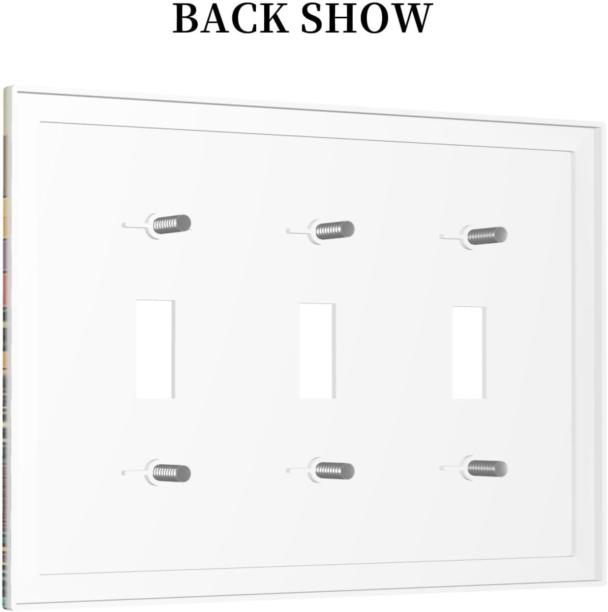 Decorative Switch Plate Cover with Fantasy Mushroom Rainbow Colors & Retro Design 3 Gang Artistic Wall Plate Unique Triple Toggle Light Switch Covers for Gaming Room Decor image 4