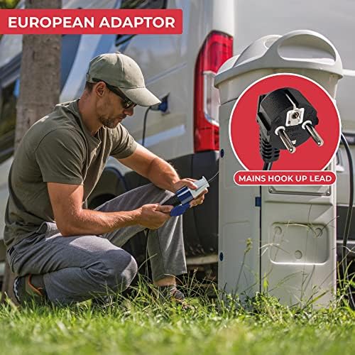GADLANE 16A adapter gniazdka kempingowego - Europejski adapter elektryczny, wodoodporny IP44 - zewnętrzny samochód kempingowy CEE do podłączenia do kempingu - długość 35 cm (200-250V)