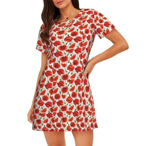 Robe de détente et chemise de nuit douce en imprimé floral haut de gamme