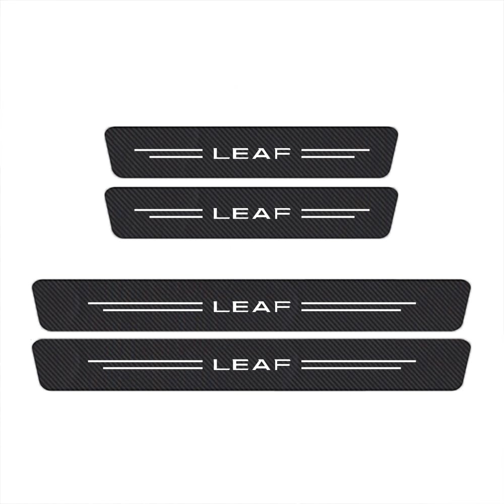 SDYAYFGE 4Pcs Kick Plates Car Door Sill Protector,for Nissan Leaf