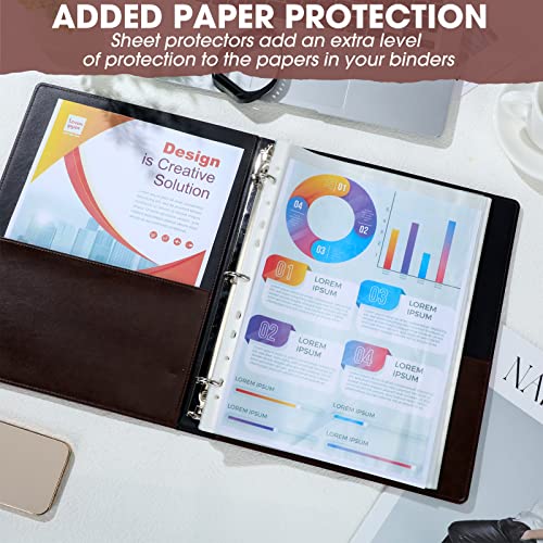 2 Pieces Vintage Hardback 3 Ring Binder Portfolio Organizer Round Rings Vintage Brown Leather Binder Organizer Holds 200 Sheets With 2 Inner Pockets(Brown,1 Inch) #TOP3