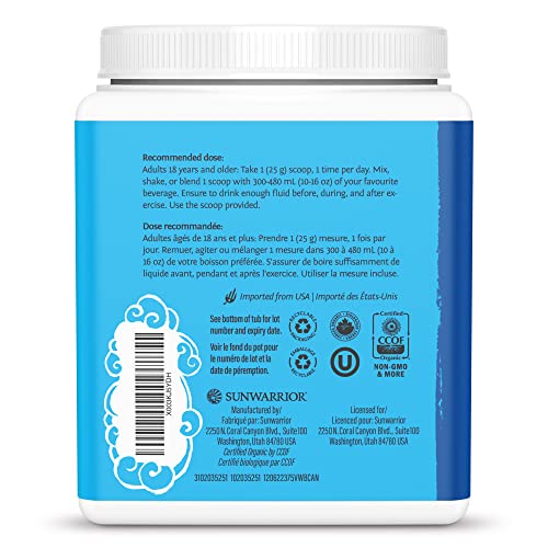 Image of Sunwarrior - Warrior Blend, Plant Based, Raw Vegan Protein Powder with Peas & Hemp, Vanilla, 15 Servings, 13.2 Ounce