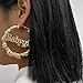 Fashion Retro Baby Word Hoop Earrings Hip-Hop Golden Big Hollow Round Circle Letter Earrings Exaggerated Personality Geometric Punk Party Jewelry for Women (G babygirl 2)