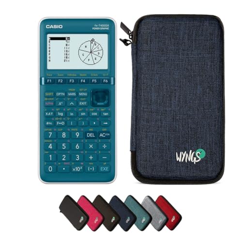 Casio fx-7400GIII inkl. WYNGS Schutztasche Blau - Grafikrechner - Basic Set