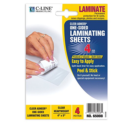 Laminating Sheets, 4"x5", Clear Sheets [Set of 4]