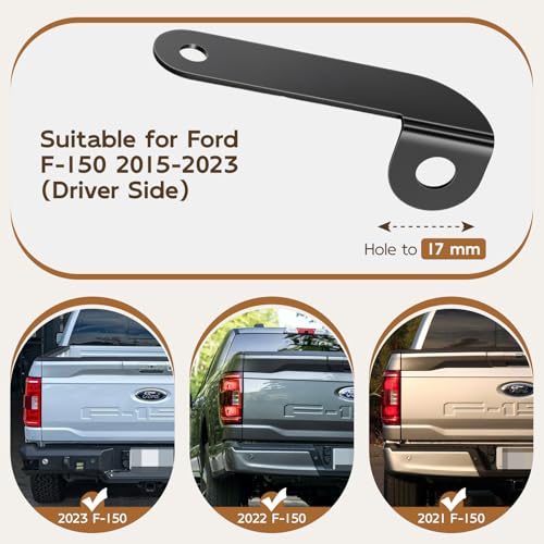 Image of F150 CB Antenna Mount Bracket (Driver Side), Tailgate Flagpole Antenna Mounting Bracket Compatible with Ford F-150 2015-2023