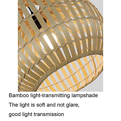 Lámpara colgante de bambú estilo farol vintage para iluminar techos rústicos 7